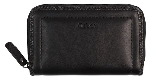 Gabor Geldbörse Sena - Elegante Medium Zip Wallet - Geldbörse mit schlichten Schlangenlederakzenten, 6 Kreditkartenfächern und praktischem Zipper, ideal für stilvolle Aufbewahrung von Geld und Karten.
