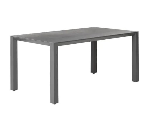Dehner Gartentisch Palermo – bis zu 8 Sitzplätze, dunkelgrau - Esstisch aus pulverbeschichtetem Aluminium und langlebigem Fairstone, ideal für gesellige Momente im Garten mit Familie und Freunden. Pflegeleicht und einzigartig in der Maserung.
