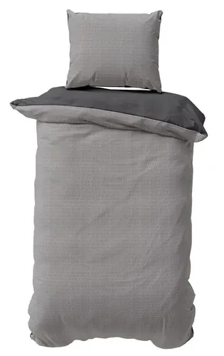 One Home Bettwäsche Doubleface Wende, Seersucker, 2 teilig, Mikrofaser Unifarben Übergröße