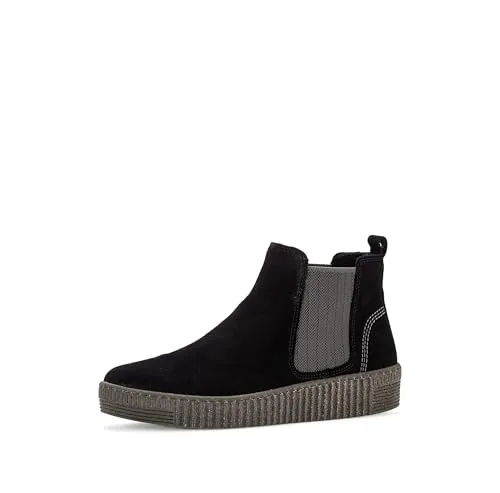 Gabor Damenschuhe Stiefel Schwarz Freizeit - Wanderschuhe aus hochwertigem Velourleder mit bequemem Komfort-Fußbett und herausnehmbarer Innensohle, ideal für stilvolle Freizeitlooks.