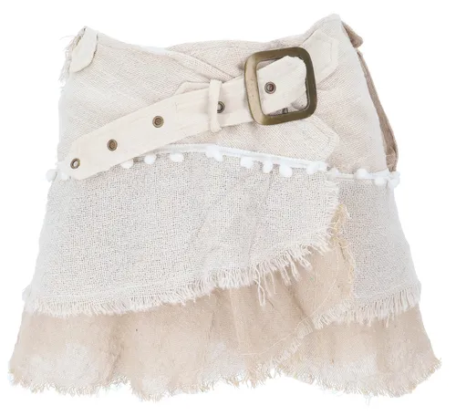 Goa Minirock - Wickelrock in naturweiß, Ethno-Stil - Kategorie: Röcke, aus 100% Baumwolle, fair gehandelt in Indien, ideal für Frühling-Sommer und perfekt für alternative Bekleidung.