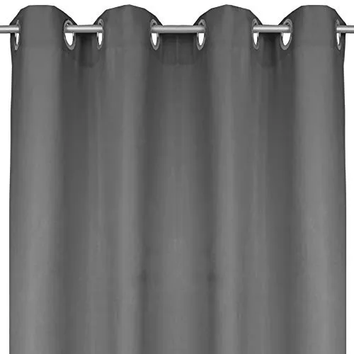 Bestlivings Blickdichte Dunkelgraue Gardine mit Ösen in 140x245 cm (BxL), in vielen Größen und Farben