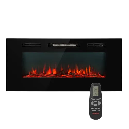 Klarstein Elektrokamin – Elektrischer Kamin mit LED Flammen - Elektrische Kamine: Realistische Flammenillusionen schaffen eine gemütliche Atmosphäre, ideal für Wohnzimmer und Innenräume. Mit Fernbedienung und Timer für einfache Bedienung.