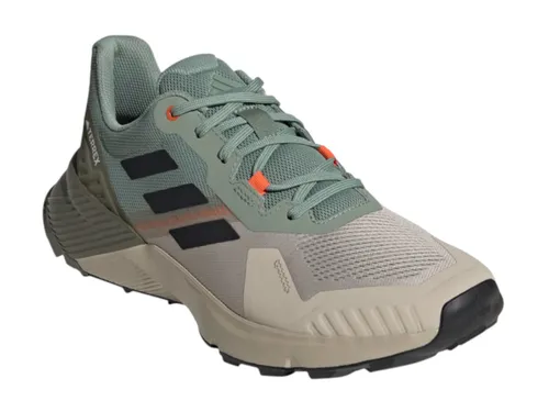adidas Herren Terrex Soulstride Trail Running Shoes - Silver Green/Core Black/Semi Impact Orange, 45 1/3 EU - Laufschuhe mit offenporigem Mesh-Obermaterial für optimale Atmungsaktivität und einer leichten EVA-Zwischensohle für weichen Komfort. Ideal für Trail Running und umweltbewusste Sportler.
