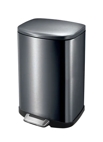 TrendLine Treteimer Della 12 L - Edelstahl schwarz mit Anti-Fingerprint - Mülleimer mit 12 L Volumen, elegant aus Edelstahl und mit Anti-Fingerprint-Beschichtung für saubere Optik und einfache Pflege.