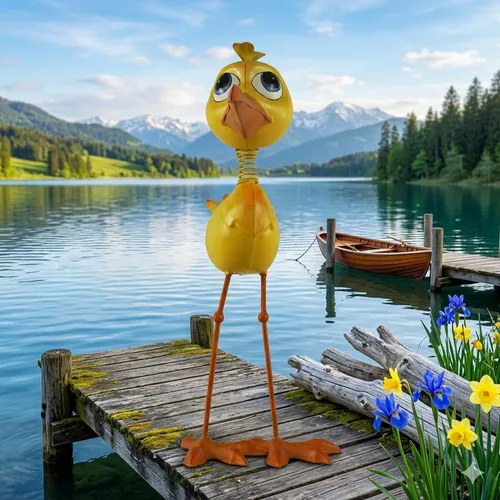 Produktbild GerrysGardenAustria Dekofigur Vogel Fridolin – Fröhliche Gartenfigur