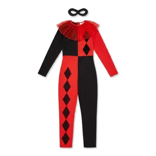 Fun Shack Damen Harlekin Kostüm, Perfekt für Halloween und Fasching, Zirkus Stil, Kreatives Design, M