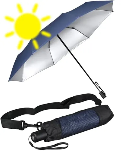 iX-brella City Trekking Sonnen-Regenschirm - UV- und Hitzeschutz, langer Stock - Blau - Praktischer Trekking-Regenschirm mit großem Durchmesser und starkem Hitzeschutz. Ideal für sonnige Tage und leichte Regenschauer, leicht zu tragen und komfortabel im Gebrauch.