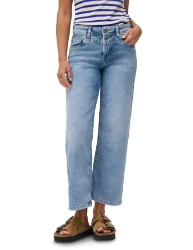 Street One Studio Mid Waist Wide Leg Jeans Light Blue