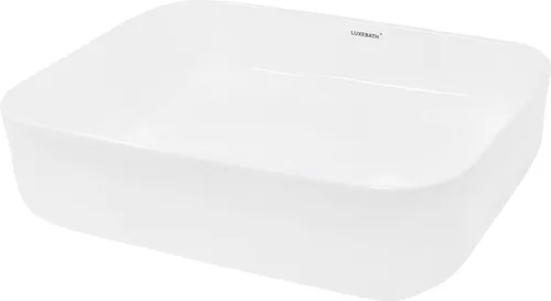 ECD Germany Design Waschbecken 505x395 mm - Hochwertiges Aufsatzbecken aus Keramik - Waschbecken aus robuster Keramik mit modernem Design, ideal für stilvolle Badezimmer und einfache Installation auf verschiedenen Möbeln.