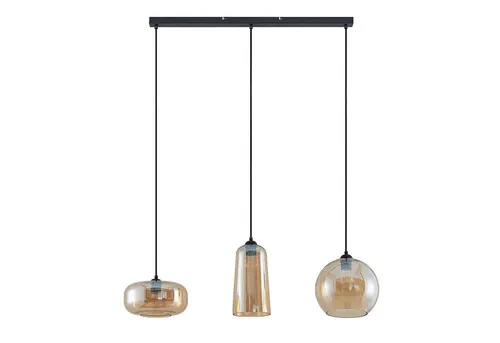 Lucande - Wilja 3 Pendelleuchte Amber - Lampen mit faszinierender Formenkonstellation, die gemütliches, diffuses Licht erzeugt und vielseitige E27-Fassungen für individuelle Lichtquellen bietet.
