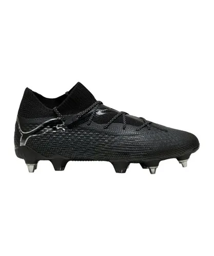 PUMA FUTURE 7 Ultimate MxSG Lights Out Unisex Fußballschuh schwarz|silberfarben 39 EU - Hochwertiger Fußballschuh für optimalen Halt und Komfort auf nassem Naturrasen. Atmungsaktive Materialien sorgen für ein angenehmes Tragegefühl während des Spiels.
