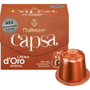 Dallmayr Capsa Crema d'Oro Intensa 10x5,6g - Kaffeekapseln für intensiven Genuss, ideal für die Zubereitung von aromatischem Kaffee in kurzer Zeit.