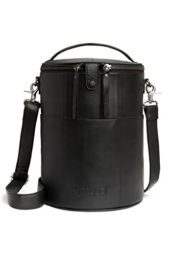 muud Saturn XL handgefertigte Ledertasche/Stricktasche/Kulturbeutel/Scherentasche Black