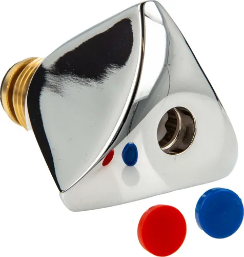 tecuro Hahnoberteil Sanitäroberteil 3/8 Zoll, mit Haubengriff, für Armaturen - blau/rot