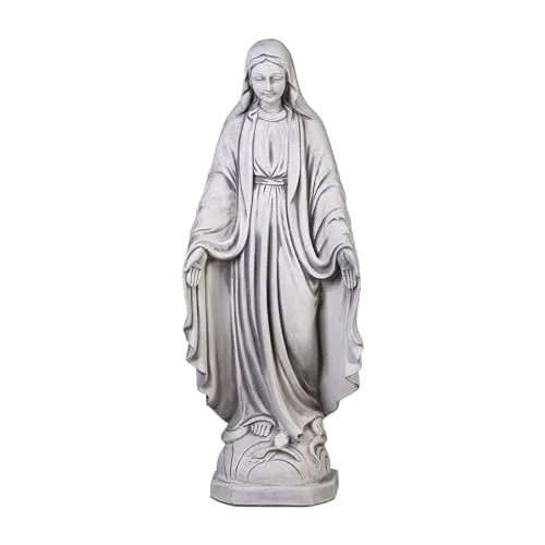 Statue der heiligen Maria in grau von gartendekoparadies