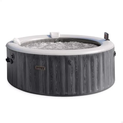 Intex Pure Spa Bubble 77 Massage Ø196 x 71cm (28404GN) - Whirlpool für 4 Personen mit entspannender Perlentherapie und HWS-Wasserenthärtungssystem, ideal für drinnen und draußen. Schnelle Inbetriebnahme in nur 10 Minuten!