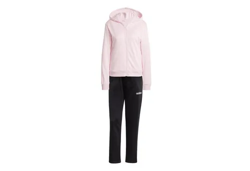 adidas Damen ESSENTIALS LINEAR TRACKSUIT, Clear Pink, L - Stylischer Trainingsanzug für Damen mit regulärem Oberteil und schmal geschnittener Hose. Hergestellt aus 100 % recyceltem Polyester, ideal für sportliche Aktivitäten und Freizeit.