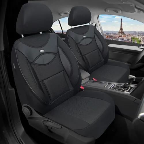 Schonbezüge Sitzbezüge für VW Crafter Gen. 2 Bj ab 2017 in Schwarz/Schwarz 128