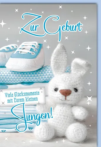 Verlag Dominique Grußkarten Geburt - Hase - Grußkarten für Geburt und andere Anlässe, mit liebevollem Hasenmotiv und passendem Umschlag – perfekt für herzliche Glückwünsche!