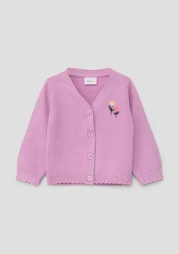 s.Oliver Cardigan Strickjacke mit Stickerei in Rosa Größe 80 - Stylische Strickjacke mit eleganter Stickerei, ideal für vielseitige Outfits. Aus hochwertiger Viskose-Mischung, komfortabel und modisch für jeden Anlass.
