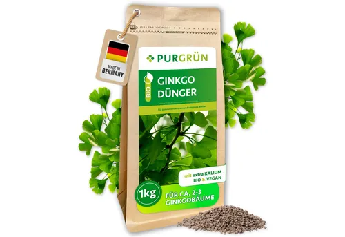 Purgrün Ginkgo Dünger 1 kg - Bio-Pflanzendünger für Ginkgobäume, mit extra Kalium für kräftige Blätter und verbesserte Vitalität. Ideal für nachhaltiges Wachstum und gesunde Pflanzen.