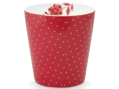PiP Studio Becher Royal Dots dark pink Becher ohne Henkel 0,23 l, Porzellan, Mug Small without Ear Royal Dots Dark Pink 230ml