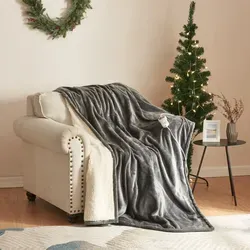 en.casa Heizdecke »Archi« 180 x 130 cm Dunkelgrau - Bequeme elektrische Heizdecke für sofortige Wärme, mit 10 Heizstufen und Timer. Ideal für entspannte Winterabende und einfache Handwäsche für leichte Pflege.