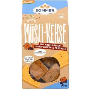 Sommer Kekse Dinkel Müsli demeter, BIO, laktosefrei und vegan, zuckerfrei, 150 g