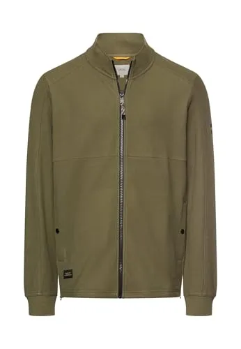 camel active Herren Sweatjacke Olivgrün mit Tunnelzug - Modische Sweatjacke in Olivgrün mit verstellbarem Tunnelzug für perfekten Sitz. Praktische Seitentaschen mit Druckknopfverschluss. Ideal für lässige Outfits und Freizeitaktivitäten.