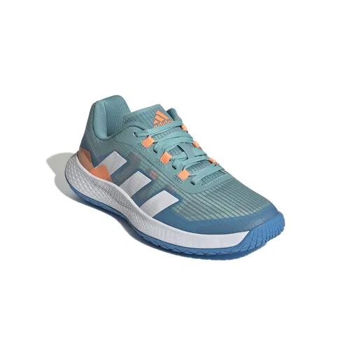 adidas ForceBounce 2.0 Hallen-Indoorschuhe blau Damen, Größe 38 (6,5) - Laufschuhe für Hallensport - optimaler Halt und flexible Bounce Zwischensohle, hergestellt aus recycelten Materialien für Nachhaltigkeit.