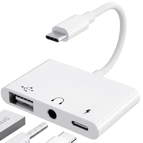 3-in-1 USB C Adapter mit 60W Ladegerät und 3,5mm Klinke