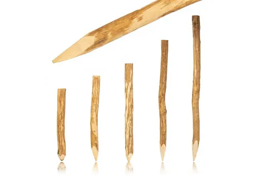 BooGardi Zaunpfosten Zaunpfahl Haselnuss, (Baumpfahl spitz 90cm · viele Größen), Rundpfosten Staketenzaun Holzpfahl Palisade Garten