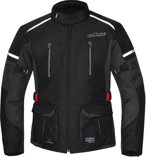 Büse Rider Herren Motorrad Jacke XXL - wasserdicht und atmungsaktiv - Motorradjacke in Größe XXL für alle Jahreszeiten, ausgestattet mit herausnehmbaren Protektoren und 7 Taschen für optimalen Komfort und Sicherheit.