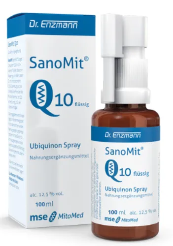 Dr. Enzmann SanoMit® Q10 Spray 100 ml - Coenzym Q10 für den täglichen Bedarf - Kategorie: Vitamine & Nahrungsergänzungsmittel. Ideal für eine unkomplizierte Einnahme über den Tag, gelatine-, gluten- und hefefrei, ohne Konservierungsstoffe.