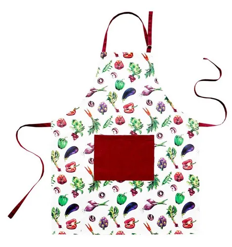 Lashuma Kochschürze Gemüse, Küchenschürze 80x65 cm, bedruckte Backschürze