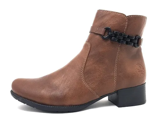 Rieker Damen Biker Boots 78676 - Wanderschuhe für Damen, flach und bequem mit Reißverschluss, ideal für den Übergang und vielseitig kombinierbar.