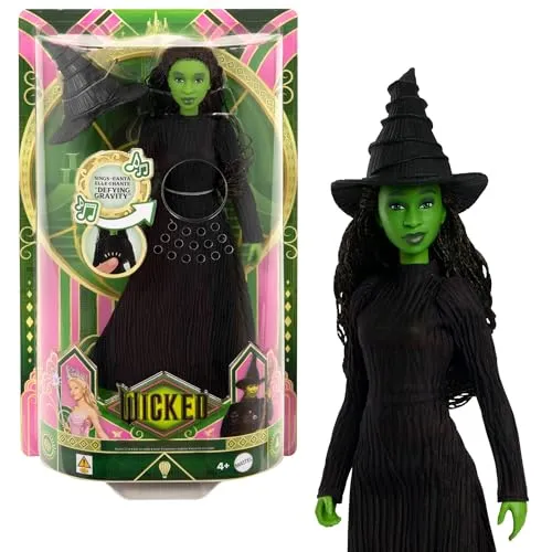 Mattel Singende Wicked Elphaba-Modepuppe mit Accessoires - Bewegliche Modepuppe inspiriert vom Film 
