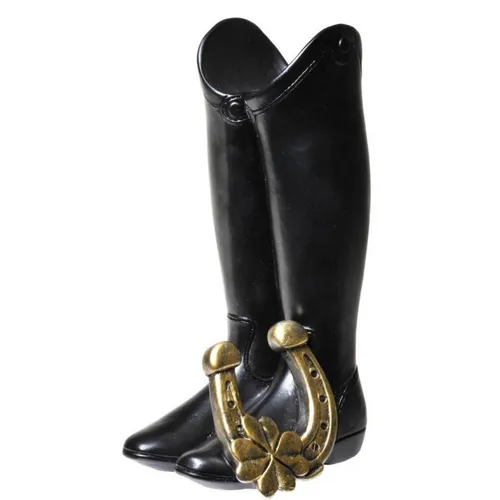 Spardose Reitstiefel mit Hufeisen mit Pfropfen