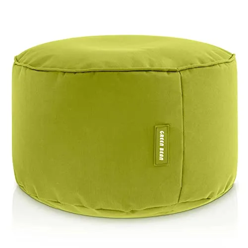 Green Bean Sitzsack-Hocker, Rund, 45x25 cm - Vielseitiger Sitzwürfel - Sitzsäcke: Abnehmbarer, waschbarer Bezug und nachfüllbares Inlet mit EPS-Perlen. Ideal als Hocker oder Fußablage, ergonomisch und pflegeleicht, perfekt für drinnen und draußen.
