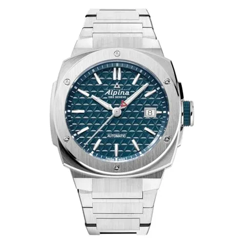 Alpina Automatic Watch AL-525TB3AE6B - Armbanduhr für Herren mit automatischem Uhrwerk, das durch Handgelenkbewegungen aufgeladen wird. Schweizer Präzision und ein modernes Design mit blauen Zifferblatt machen sie zum perfekten Begleiter.