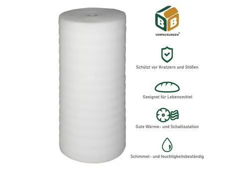 BB-Verpackungen Trittschalldämmfolie Trittschalldämmung 5mm - multifunktionale PE-Schaumfolie, (2-St)