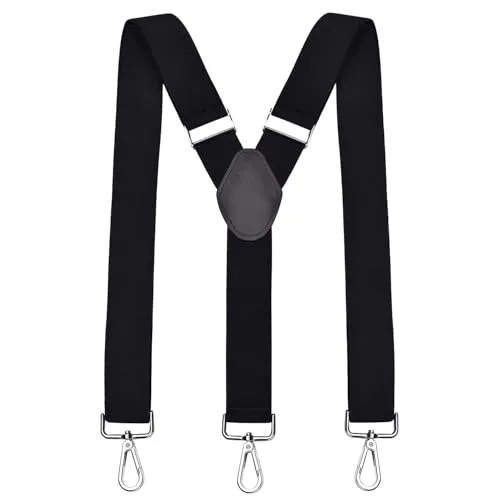 DonDon Hosenträger Herren extra stark - Hosenträger schwarz für Arbeitshosen und Anzug mit starken Clips lang schmal oder Riemen für Herren breit in Y-Form oder X-Form