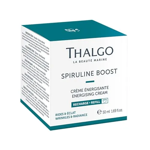 THALGO Spirulina Boost 2.0 Vitalisierende Creme 50 ml - Gesichtscreme mit glättender Wirkung, mindert Anzeichen von Müdigkeit und revitalisiert die Haut für einen frischen Teint.