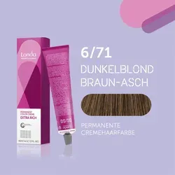 Londa Professional Extra Rich Crème Permanente Cremehaarfarbe 6/71 Dunkelblond braun-asch 60ml