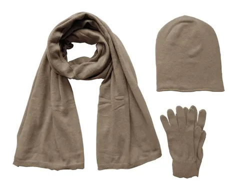 Beanie Mütze Slouch / XXL Schal / Handschuhe aus Kaschmir / Cashmere / Wolle
