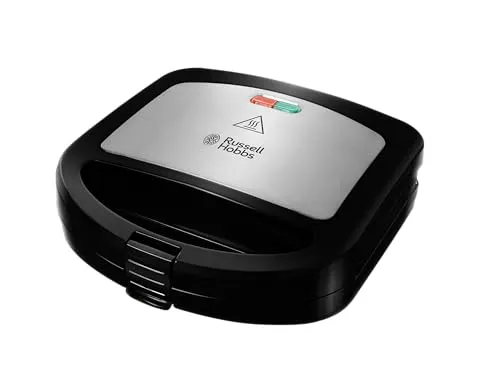 Russell Hobbs Sandwichmaker 24530-56 - Sandwichmaker mit antihaftbeschichteten & extra tiefen Platten, ideal für dicke Toastscheiben und vielfältige Snacks wie Quesadillas und Omeletts – für 4 dreieckige Sandwiches.