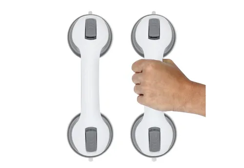 Spetebo Badewannengriff Haltegriff aus Kunststoff mit Saugnapf, belastbar bis 120 kg, Dusch- und Wannengriff mit Schnellverriegelung