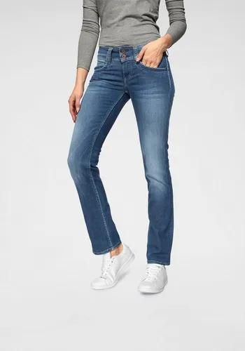 Pepe Jeans Straight-Jeans GEN in Blau – Slim Fit mit Doppel-Knopf-Bund - Moderne Straight-Jeans aus hochwertiger Baumwollmischung, ideal für den Alltag. Pflegeleicht und bequem, mit schmalem Bein und angesetztem Bündchen für perfekten Sitz.