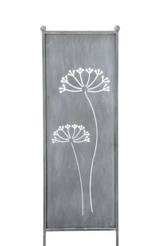 finehomegarden Gartenstecker Stele Metall Dolde Sichtschutz (1-St) grau